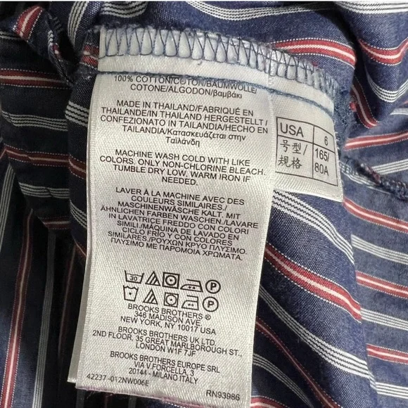 Brooks Brothers Striped Cotton Poplin Dress Short Sleeve Size 6 - Picture 4 of 4